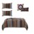 Stripe Pattern Cotton Quilt Set with 2 Quilt Shams and 2 Pillows,Multicolor Perspective: front