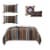 Stripe Pattern Cotton Quilt Set with 2 Pillows and 2 Quilt Shams,Multicolor Perspective: front