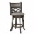 Benjara 38.25 Modern Solid Wood Lattice Back Swivel Counter Stool in Gray Perspective: front