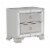 2 Drawer Wooden Nightstand with Mirror Trim and Ring Pulls, Silver Perspective: front
