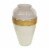 Glass Frame Vase with Tapered Body Design in White and Brass Perspective: front
