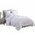 Hamburg 7 Piece Queen Size Comforter Set with Textured Details The Urban Port, White Perspective: front