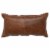 Leatherette Throw Pillow with Stitched Details and Flanged Edges, Brown Perspective: front