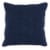 Textured Fabric Throw Pillow with Piped Edges, Navy Blue and Beige Perspective: front