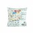 Fabric Decorative Pillow With Postcard Prints, White Perspective: front