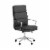 Horizontal Stitched Adjustable Leatherette Office Chair, Black and Chrome- Saltoro Sherpi Perspective: front