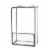 Metal and Glass Box Shelf, Small, Gray and Clear- Saltoro Sherpi Perspective: front