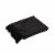 Lyon Fabric Throw with Textured Waffle Weave Design The Urban Port, Set of 2, Black- Saltoro Perspective: front