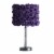 Bloom Roses Drum Shade Table Lamp with Twisted Acrylic Base, Purple- Saltoro Sherpi Perspective: front