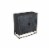 Plank Design 2 Door Mango Wood Storage Cabinet with Metal Base in Gray Perspective: front