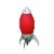 Kid Table Lamp with Rocket Design Silhouette, Red- Saltoro Sherpi Perspective: front