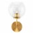 Wall Sconce with Metal Frame and Glass Shade, Brass- Saltoro Sherpi Perspective: front