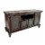 TV Stand with 4 Glass Doors and Turnip Feet, Brown Perspective: front