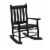 Rocking Chair with Slatted Design Back and Seat, Black- Saltoro Sherpi Perspective: front