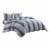 3 Piece King Comforter Set with Broad Stripes, Gray- Saltoro Sherpi Perspective: front