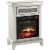 LED Fireplace with Remote Control and 1 Drawer, Silver Perspective: front