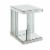 Mirrored Accent Table with C Shape and Faux Crystals, Silver Perspective: front