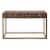 51 Inch 3 Drawer Mango Wood Console Table, Diamond Textured Panels, Metal Frame, Brown Perspective: front