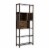 Axa 68 Inch Bamboo Shelf Bookcase with Cabinet, Right Facing, Dark Brown Perspective: front