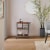 30 Inch Handcrafted Mango Wood Bar Serving Cart with Caster Wheels, 6 Bottle Holders, Tray Perspective: front