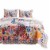 Tess Microfiber 2 Piece Twin Quilt Set, Peacock, Floral Print, Multicolor Perspective: front