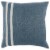 20 x 20 Accent Throw Pillow, Down Insert, Soft Blue Linen, 2 White Stripes Perspective: front