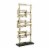 Jodie 27 Inch Metal Modern Accent Decor, Stacked Squares, Block Base, Gold- Saltoro Sherpi Perspective: front