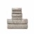 Noa 6 Piece Soft Egyptian Cotton Towel Set, Solid Damask Pattern Trim, Gray- Saltoro Sherpi Perspective: front