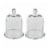 Set of 2 Medium Glass Serving Platters with Dome and Finial Handle, Clear- Saltoro Sherpi Perspective: front