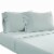 Ivy 4 Piece Queen Size Cotton Ultra Soft Sheet Set, Prewashed, Light Blue- Saltoro Sherpi Perspective: front