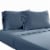 Ivy 4 Piece California King Size Soft Cotton Sheet Set, Prewashed Dark Blue- Saltoro Sherpi Perspective: front