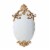Vic 26 Inch Oval Wall Mirror, Ornate Scrolled Wood Frame, Gold Finish- Saltoro Sherpi Perspective: front