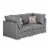 Niyam 67 Inch Loveseat Couch with Padded Seats and 2 Accent Pillows, Gray- Saltoro Sherpi Perspective: front