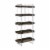 Pam 70 Inch Bookcase, 5 Wood Shelves with Raised Edges, Chrome Metal Frame- Saltoro Sherpi Perspective: front