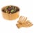 Bamboo Salad Bowl with Utensils – FDA Certified Modern Round Wooden Dinnerware Serving Fruit Perspective: front