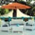 Pure Garden Patio Umbrella Cantilever 10 Ft Terracotta Easy Crank Outdoor Shade Perspective: front