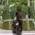 Outdoor Water Fountain Resin Clay Pots 3 Tiers 22 Inch Tall with Pump Included Perspective: front