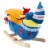 Boat Rocker Toy-Kids Ride On Soft Fabric Covered Wooden Rocking Ship-Neutral Design for Any Perspective: front