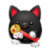 Zuru Snackles Series 1 Plush Black Cat & Pez® Perspective: front