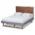 Baxton Studio Allegra King Size Dark Gray Upholstered Wood Platform Bed Perspective: front