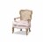 Baxton Studio Vallea Velvet Fabric and Oak Wood Accent Chair in Light Pink Perspective: front