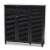 Baxton Studio Coolidge Wood 11-Shelf and Drawer Shoe Cabinet in Dark Gray Perspective: front