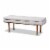 Baxton Studio Arne Grayish Beige Upholstered Brown Finished Bench Perspective: front