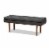 Baxton Studio Arne Mid-Century Modern Dark Grey Fabric Upholstered Walnut Finished Bench Perspective: front