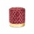 Serra Glam and Luxe Red Quatrefoil Velvet Fabric Upholstered Gold Finished Metal Storage Perspective: front