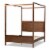 Baxton Studio Veronica Queen Size Walnut Finished Wood Platform Canopy Bed Perspective: front