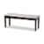 Corey Modern and Contemporary Grey Fabric Upholstered and Dark Brown Finished Wood Bench Perspective: front