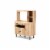 Patterson Modern Oak Brown Finished Wood 3-Door Kitchen Storage Cabinet Perspective: front