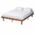 Winston Mid-Century Modern Walnut Brown Finished Wood Full Size Platform Bed frame Perspective: front