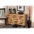 Baxton Studio Gisela Modern and Contemporary Oak Brown Finished Wood 3-Door Shoe Storage Perspective: front
